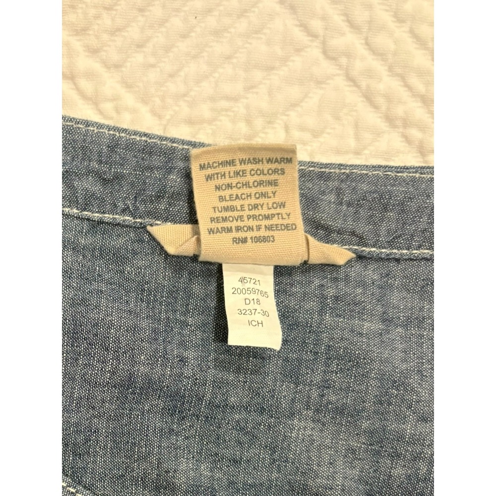 Duluth Denim Women's Chambray Shirt Size 2XL Plus Tunic Collarless Button Up - Picture 5 of 9